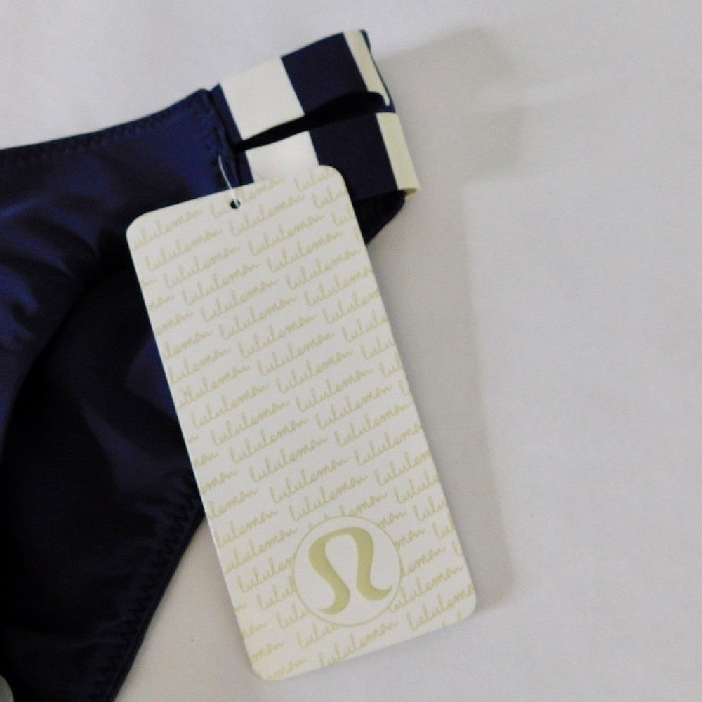 NWT!! LULULEMON Athletica Shanti Surf Bikini Bottoms Cadet Blue Stripe Size 4
