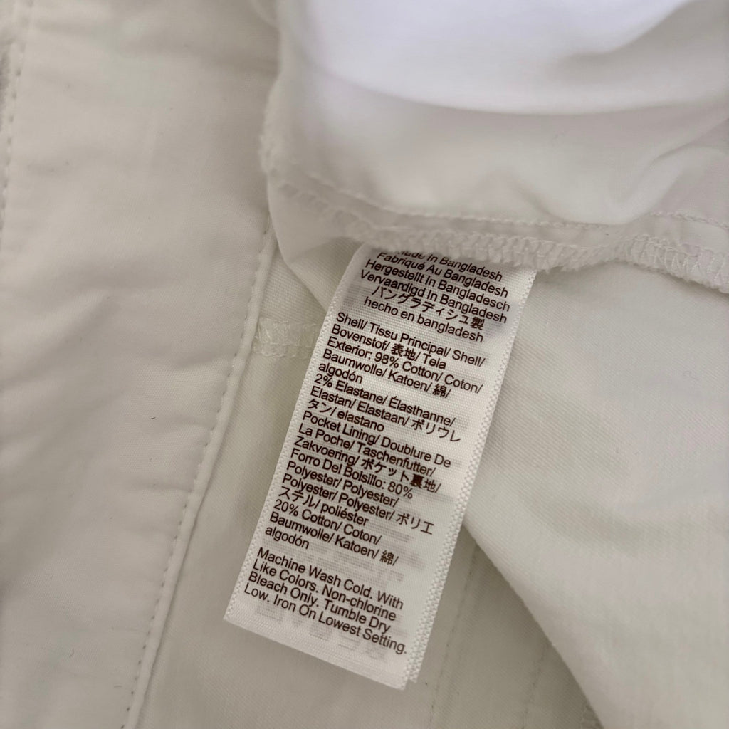 NWT!! J. CREW Factory 9" Frankie Bermuda Chino Shorts Solid White Preppy Size 12