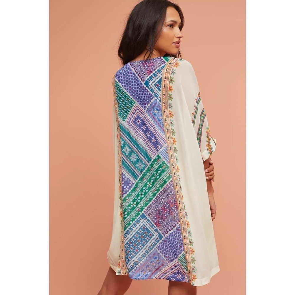 Anthropologie TANVI KEDIA Veena Beaded Caftan Beaded Mini Dress Bohemian Small