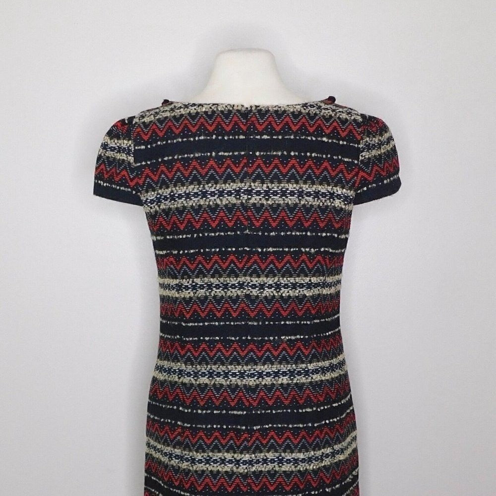 Anthropologie VANESSA VIRGINIA Jinete Blanket Fringe Tunic Shift Dress Poms 10