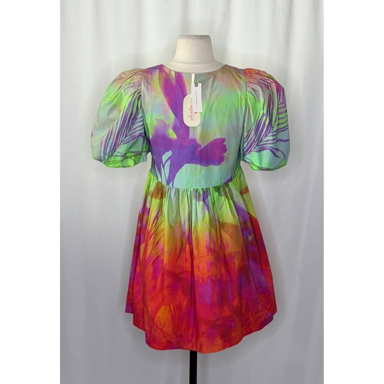 NWT!! Anthropologie Plenty by TRACY REESE Tie Dye Puff Sleeve Dress X-Small