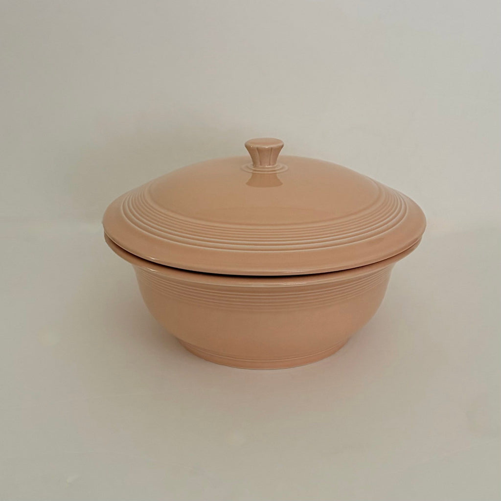 Vintage FIESTA Apricot Covered Lidded Casserole Homer Laughlin Ceramic Made USA