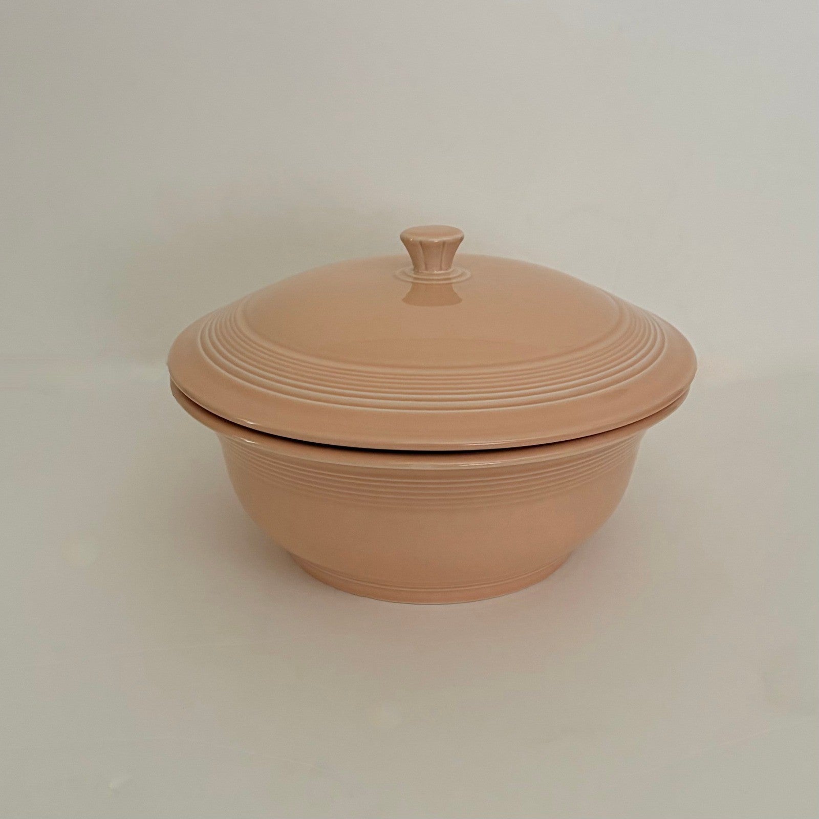 Vintage FIESTA Apricot Covered Lidded Casserole Homer Laughlin Ceramic Made USA