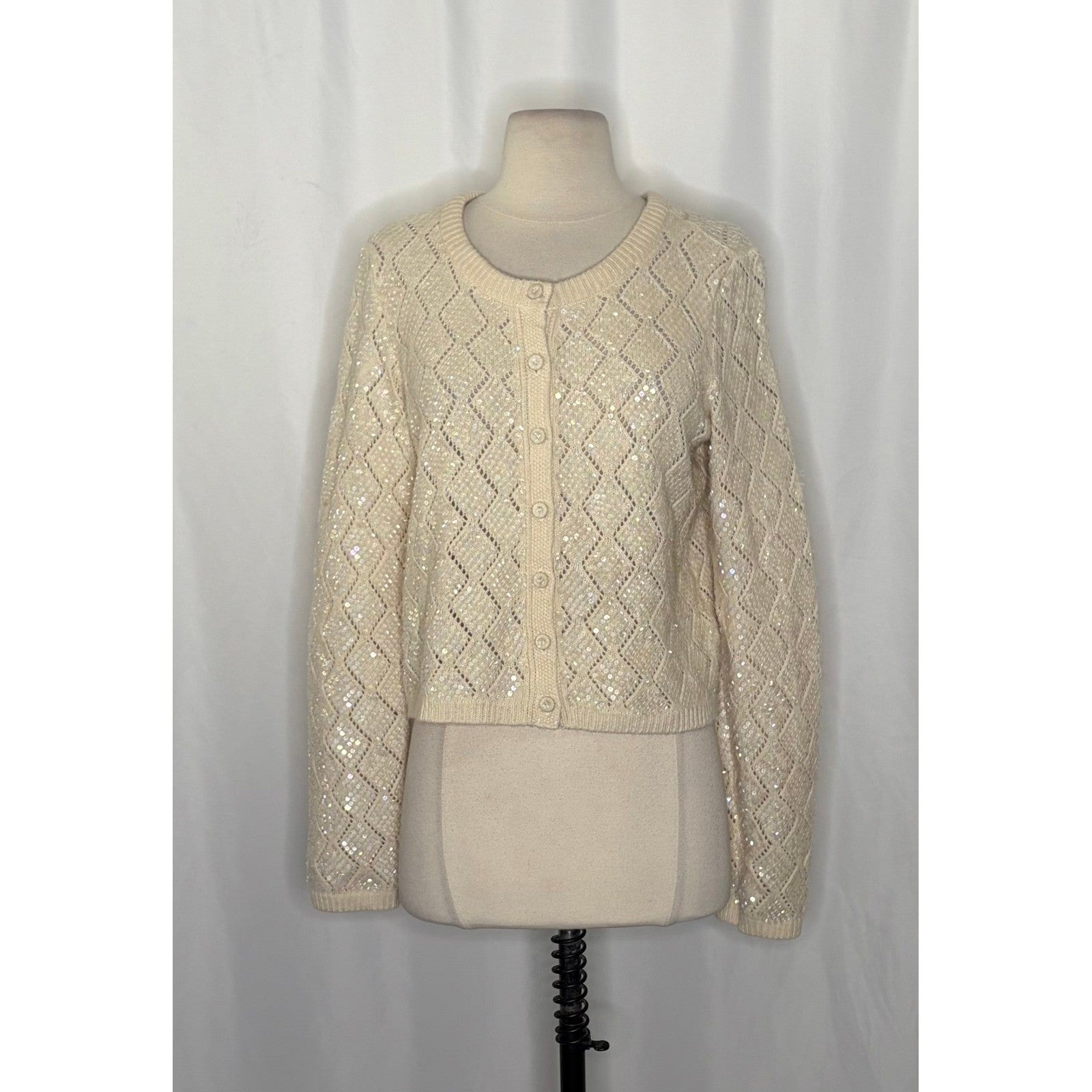 NWT!! Free People WE THE FREE Mermaid Cardi Cardigan Sweater Sequins Small