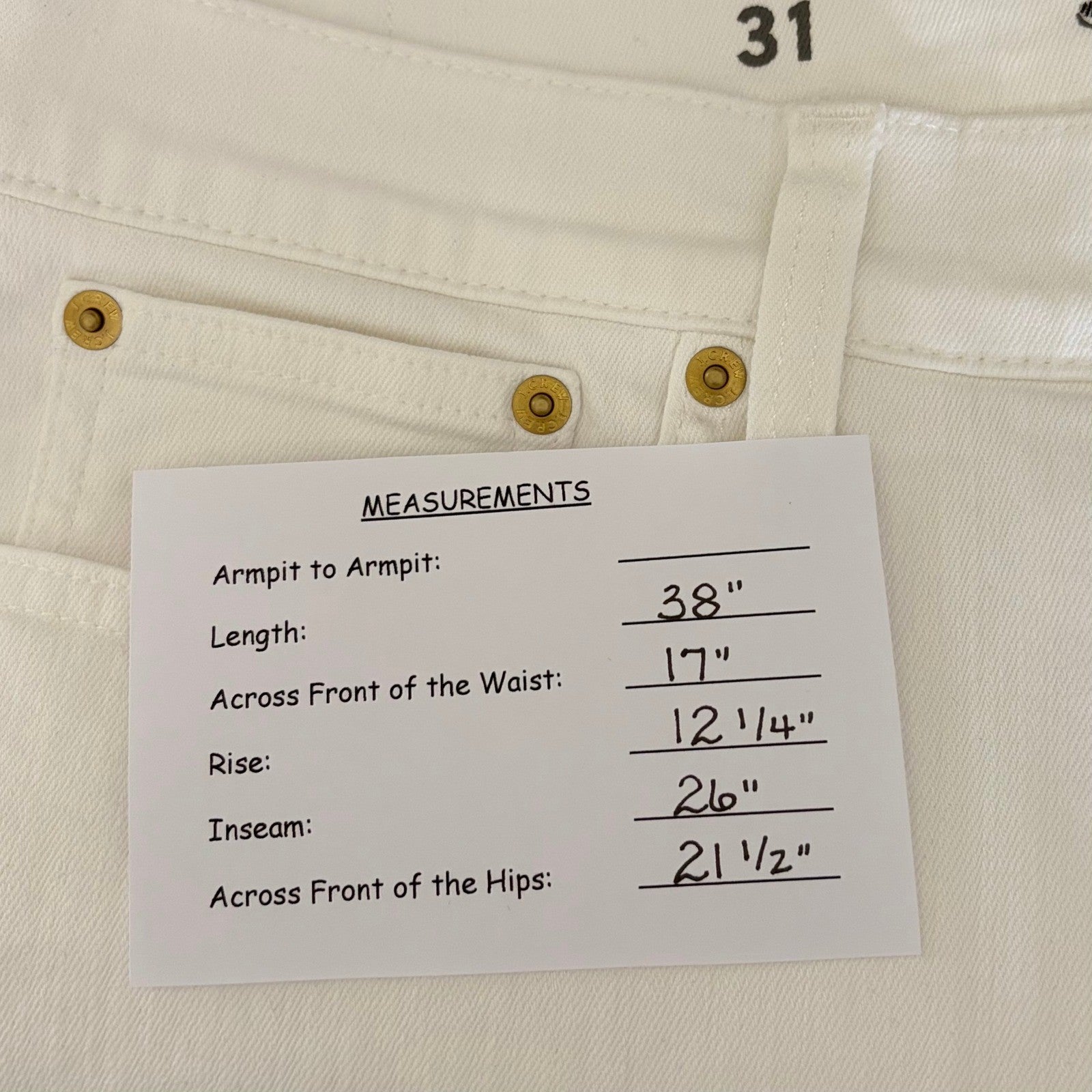 NWT!! J. CREW '96 Slim Wide Jeans Retro Raw Hems Solid White Preppy Frayed 31