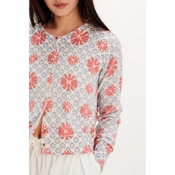 NWT!! FREE PEOPLE Nocturnal Patterned Cardigan Sweater Cardi Floral X-Small