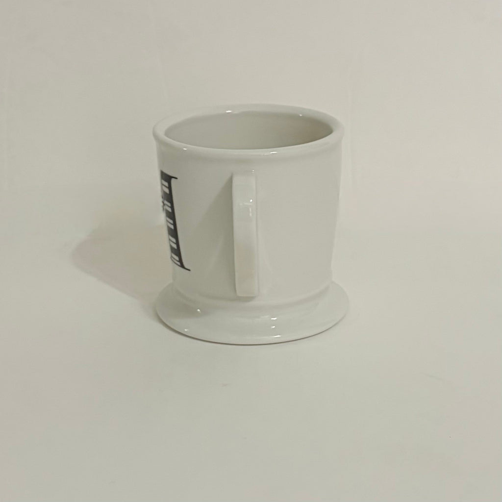 ANTHROPOLOGIE Letter "M" Monogram Mug White Minimalist Coffee Tea Farmhouse M