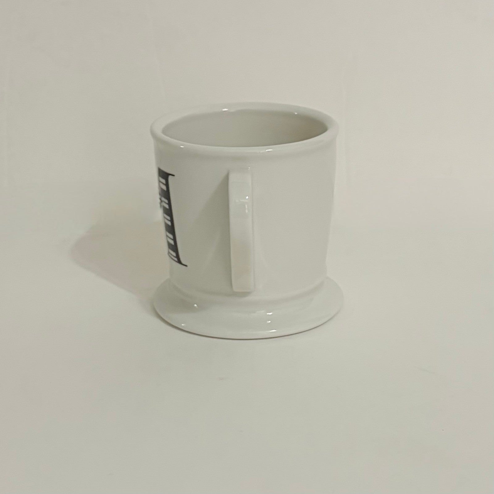 ANTHROPOLOGIE Letter "M" Monogram Mug White Minimalist Coffee Tea Farmhouse M