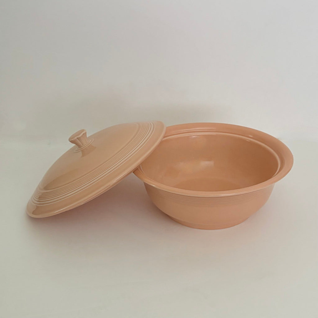 Vintage FIESTA Apricot Covered Lidded Casserole Homer Laughlin Ceramic Made USA