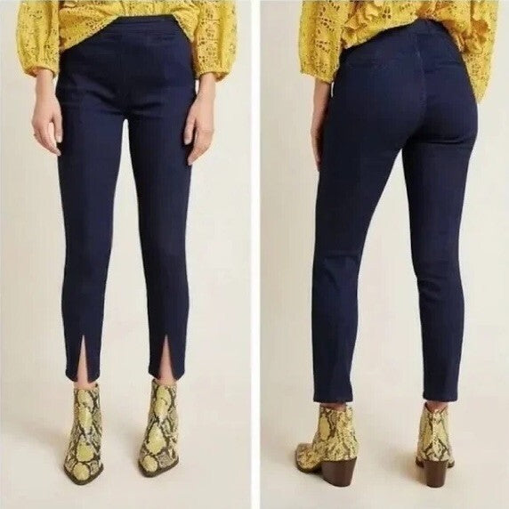 NWT!! ANTHROPOLOGIE Pilcro Slit-Front Skinny Jeans Stretch Dark Wash Size 27