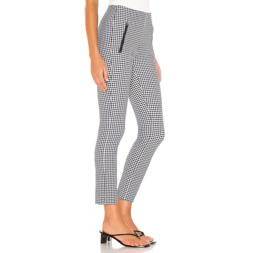 Revolve RAG & BONE Simone Gingham Pants Check Black White Tapered Size 4