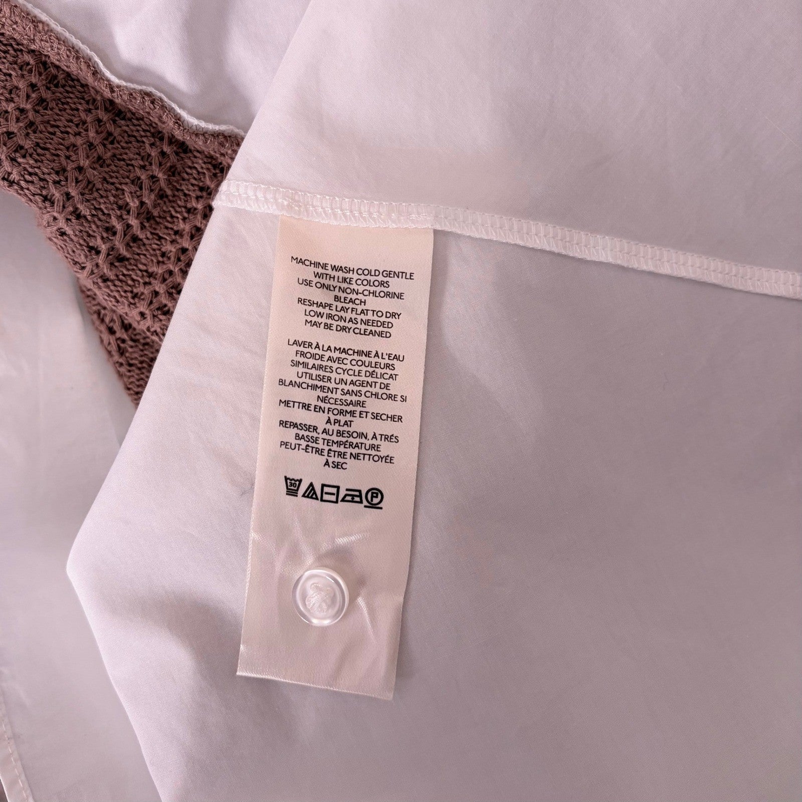 By ANTHROPOLOGIE Twofer Sweater Vest Shirt Blouse Layered Brown White X-Small