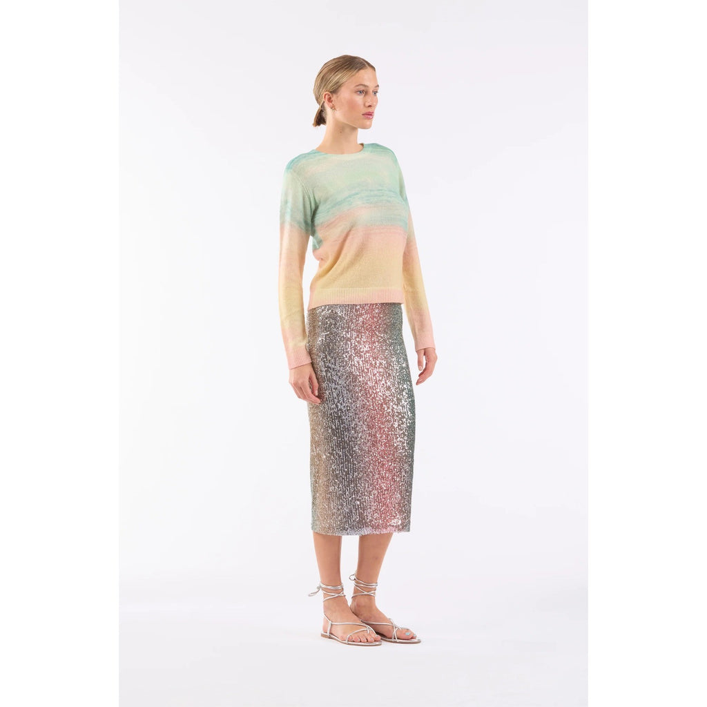 LE SUPERBE Sparkling Surf Jumper Sweater Cashmere Wool Sunset Ombré X-Small