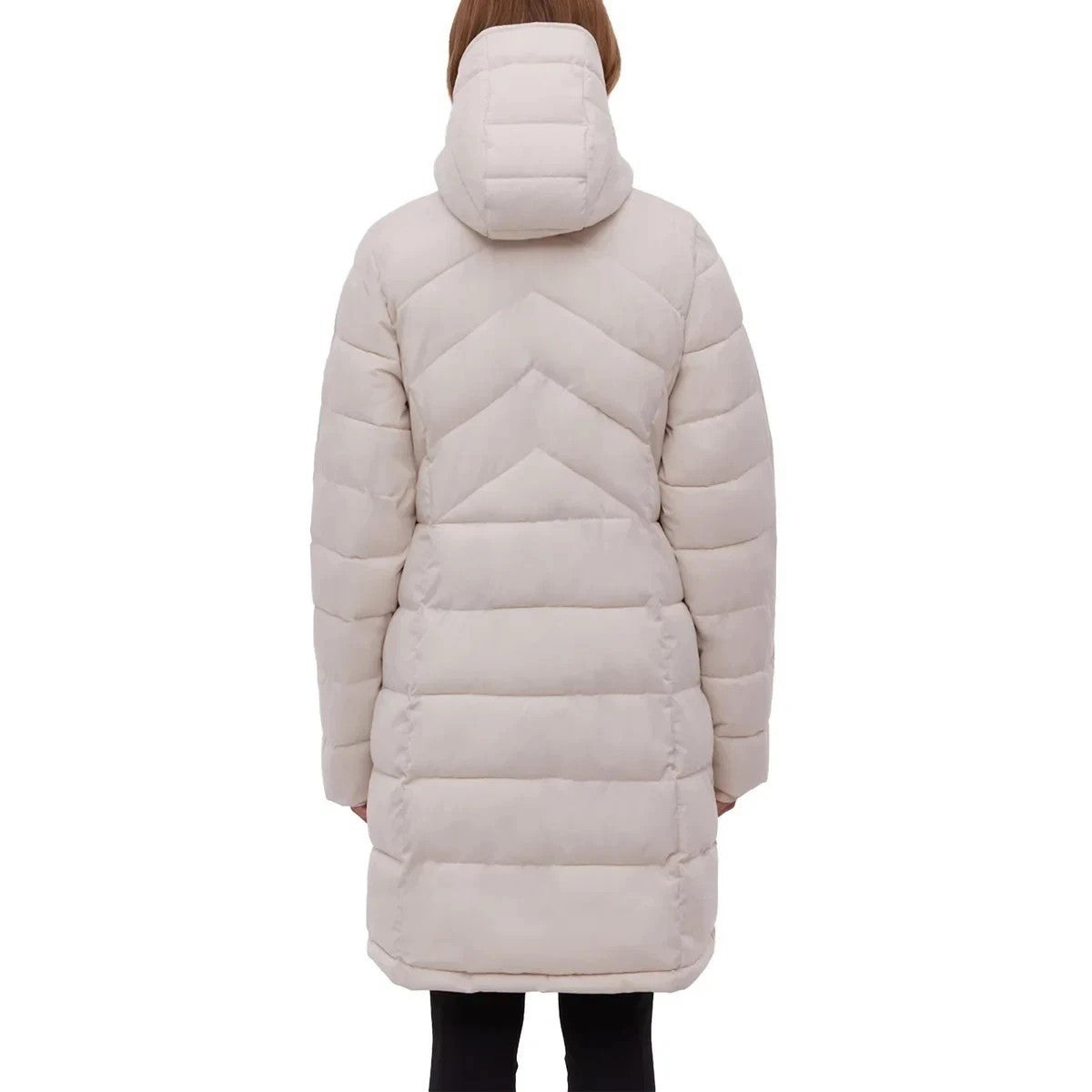 BENCH Long Hooded Puffer Coat Removable Hood Pockets Minimalist Quilted X-Small