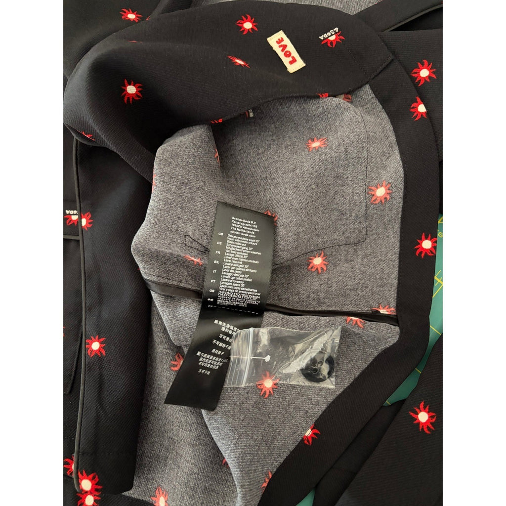 NWT!! SCOTCH & SODA Allover Sun Print Blazer Black Single Button Pockets X-Small