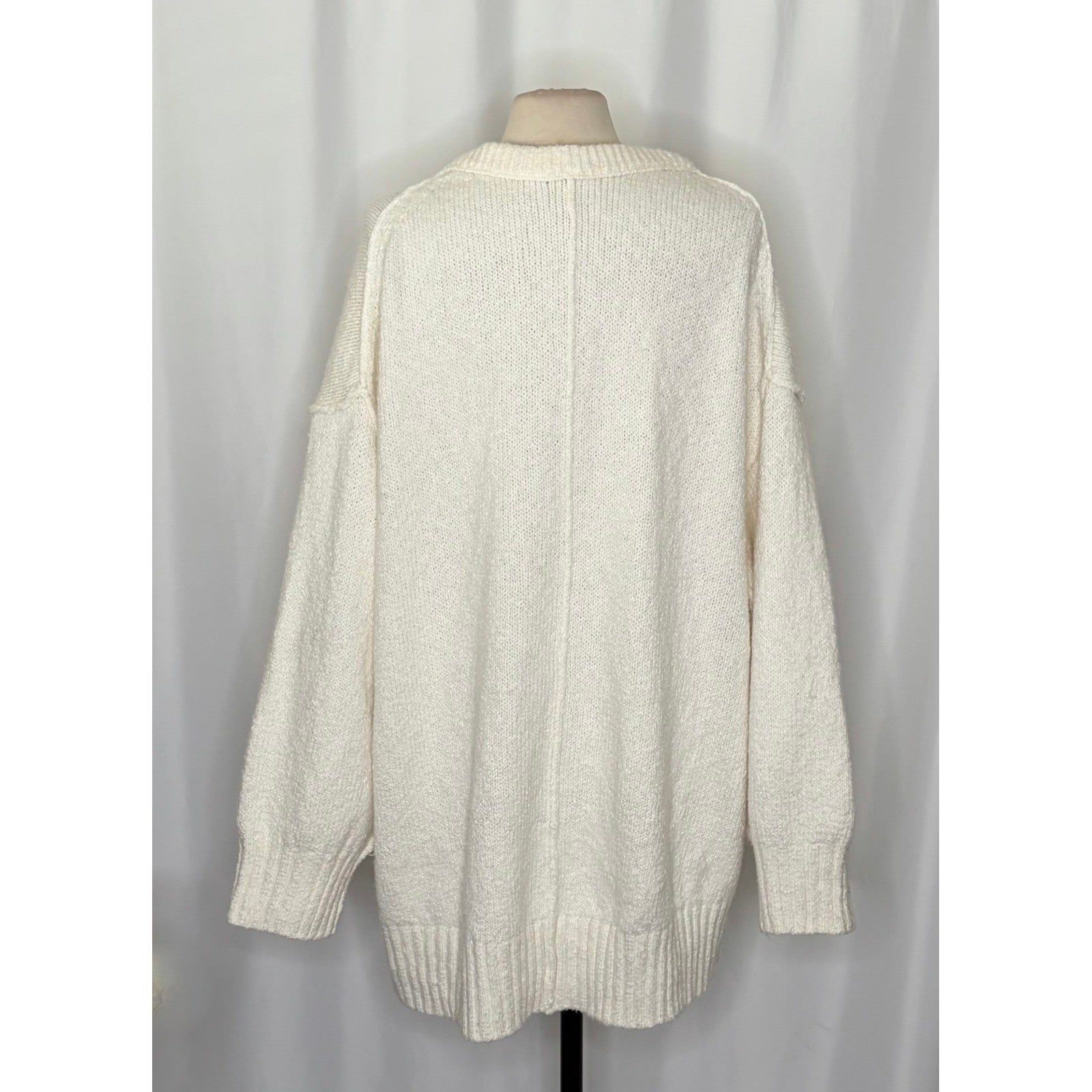 Revolve FREE PEOPLE Brookside Tunic Sweater Ivory Slouchy Solid Scoop Large