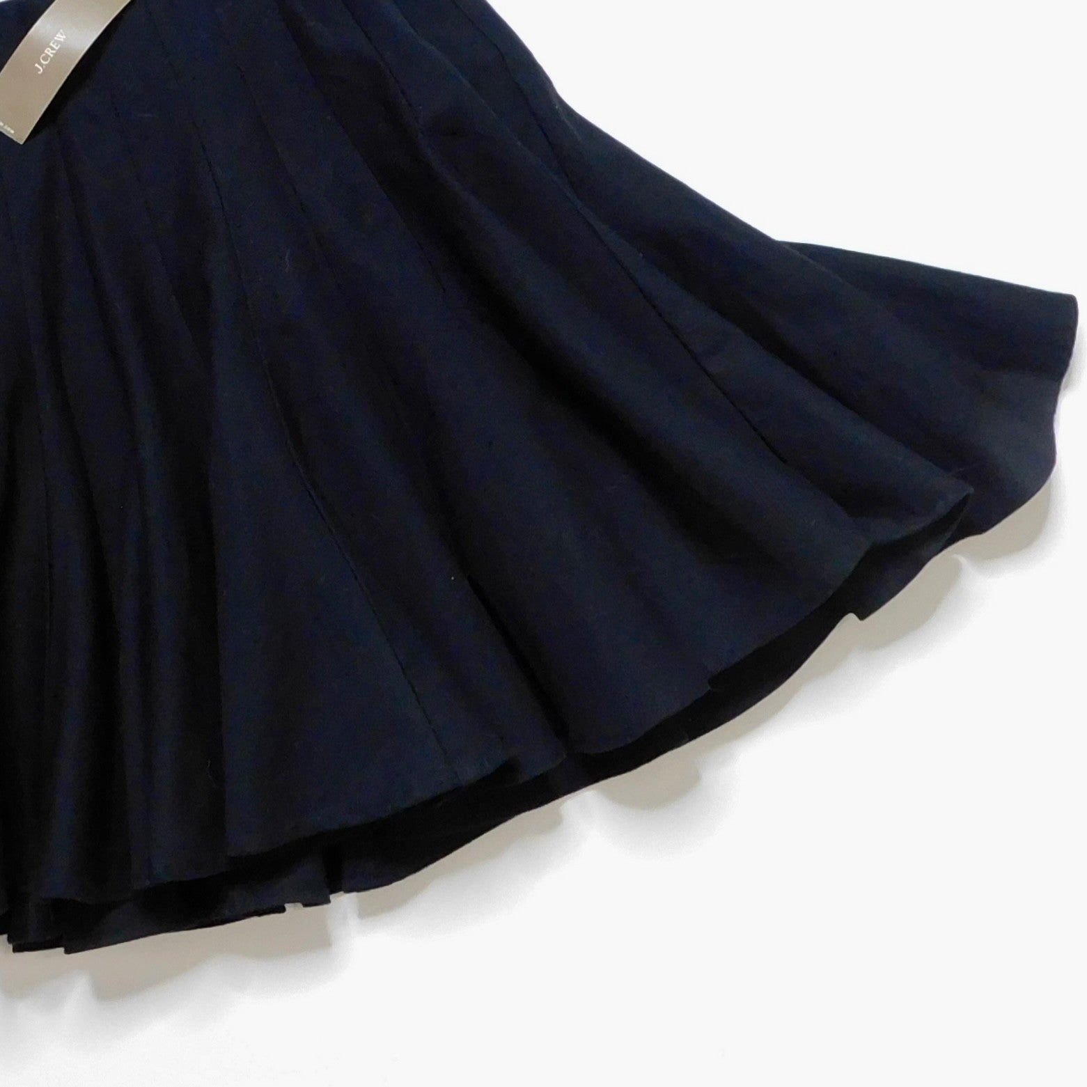 NWT!! J. CREW Godet Mini Skirt Black Chino Pleated Solid Pleats Preppy Size 2