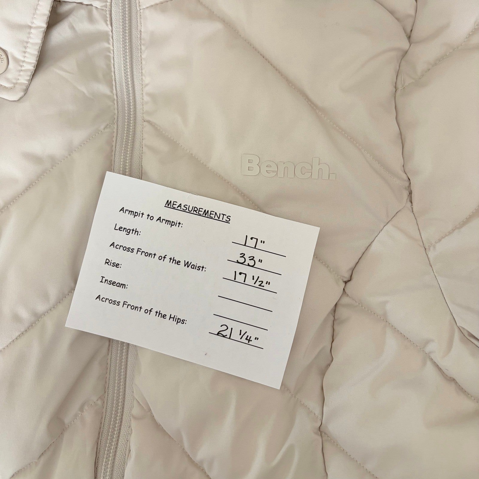 BENCH Long Hooded Puffer Coat Removable Hood Pockets Minimalist Quilted X-Small