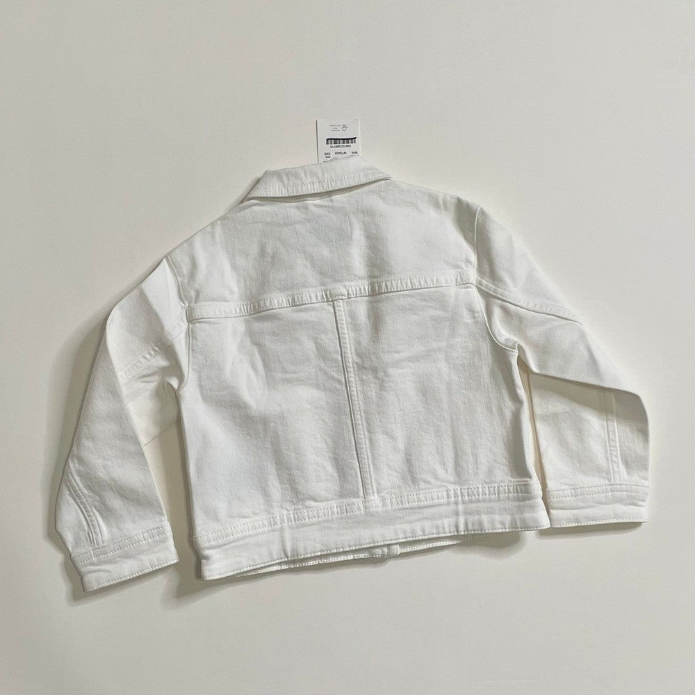 NWT!! Girl's J. CREW Crewcuts Cropped Denim Trucker Jacket White Denim XXS 2-3