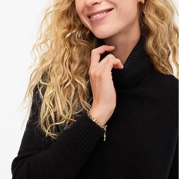 J. CREW Turtleneck Sweater Supersoft Yarn Solid Black Wool Alpaca Knit X-Small