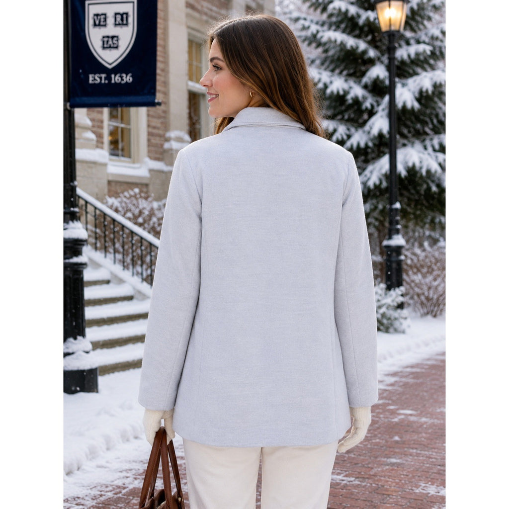 NEW!! LANDS' END Heathered Gray Jacket Blazer Peacoat Button Down 22W Petite
