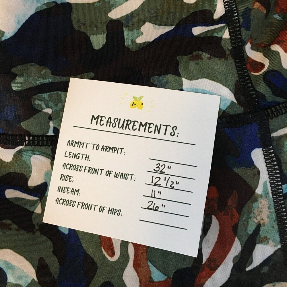 FREE PEOPLE FP Movement Guinevere Camo Leggings 7/8 Pocket Ruched X-Small