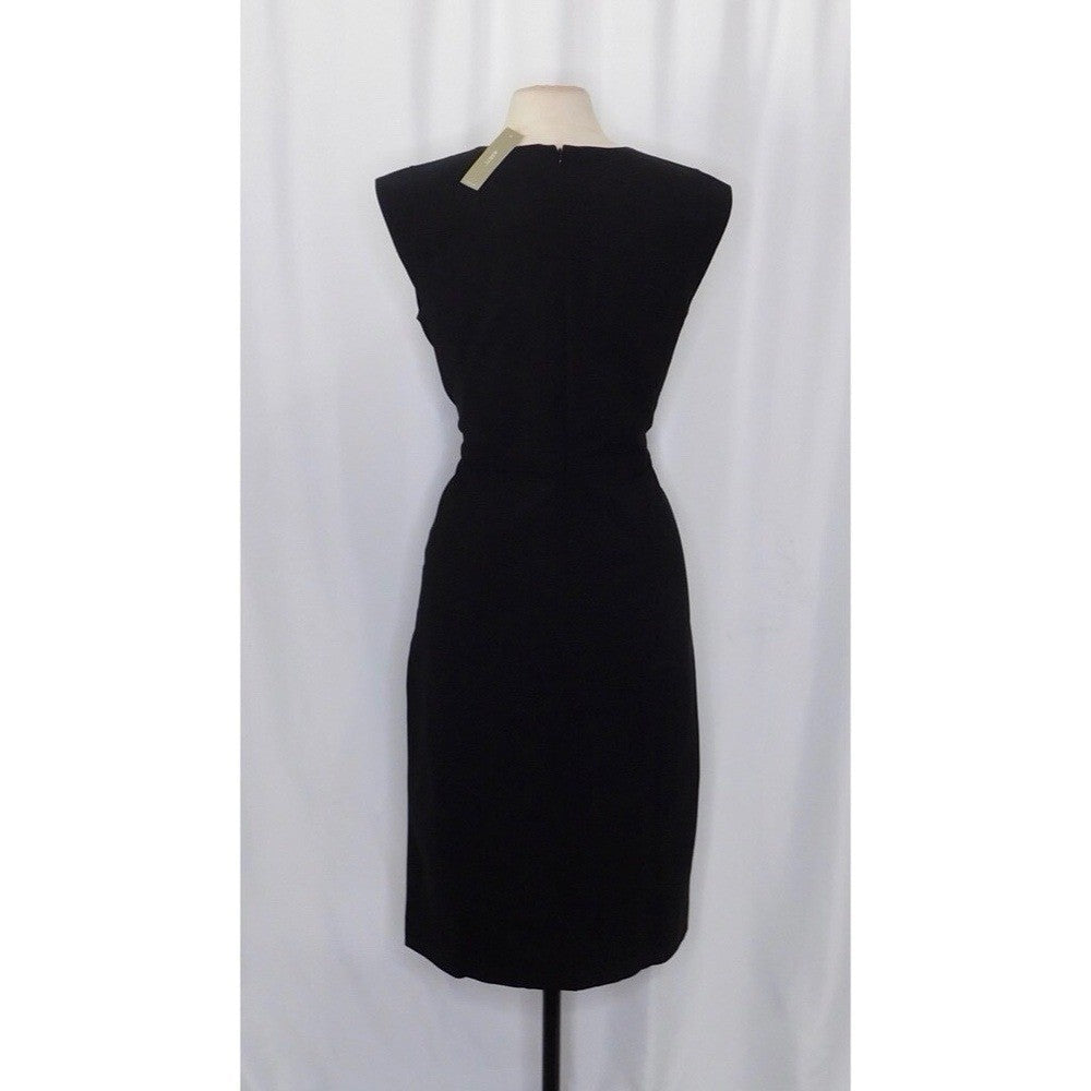NWT!! J. CREW New Resume Tollegno Italian Wool Dress Solid Black Sheath Preppy 8