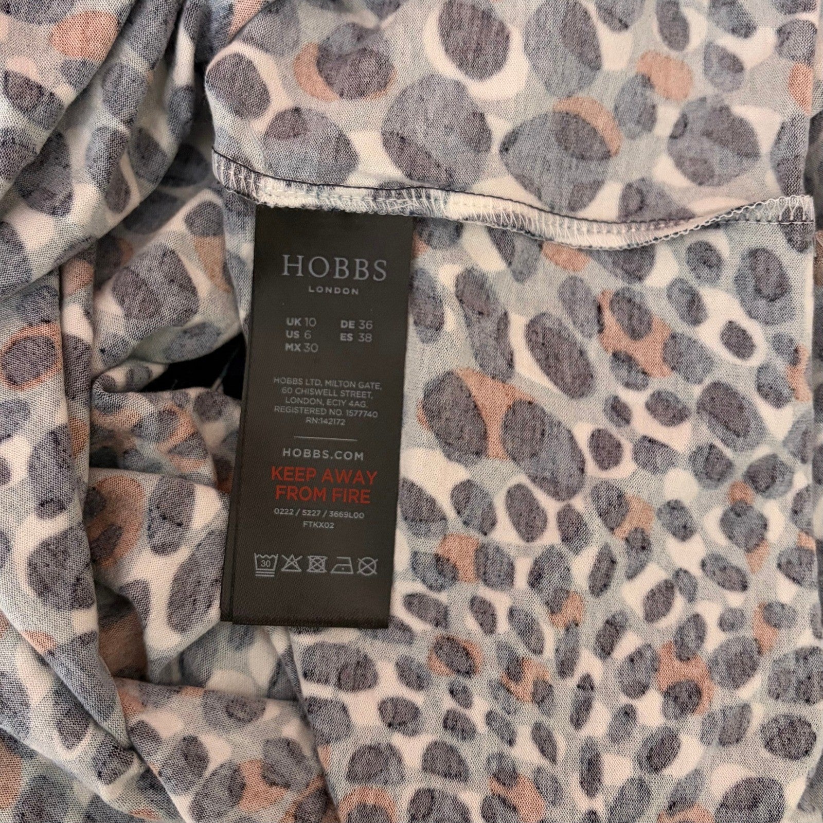 NWT!! HOBBS London Jemma Jersey Dress Green Multi Animal Print Knit US Size 6