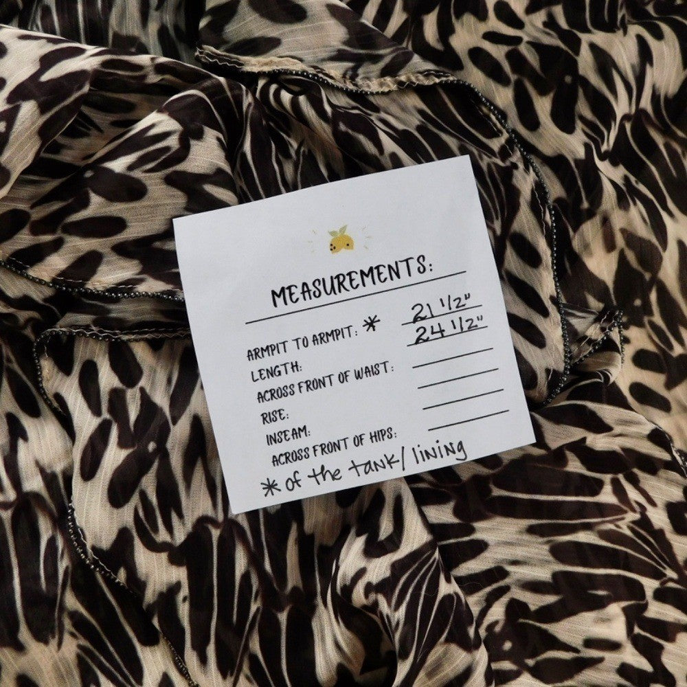 TED BAKER Bertei V Neck Ruffle Blouse Top Brown Abstract Chic Size 6 / US 14
