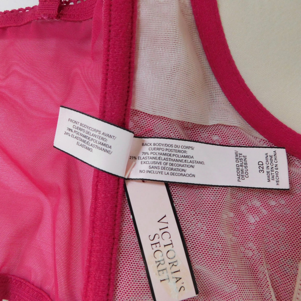 NWT!! VICTORIA'S SECRET Padded Demi-Buste Cousinne Longline Lace Bra 32D