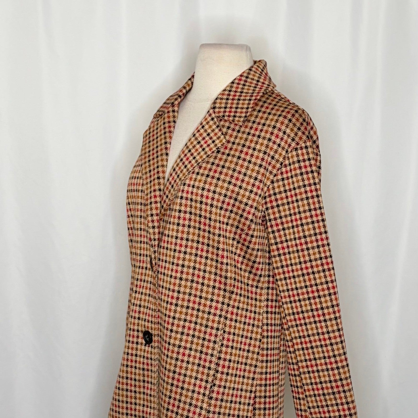 Anthropologie AVEC LES FILLES Longline Plaid Blazer Jacket Preppy Academia Small