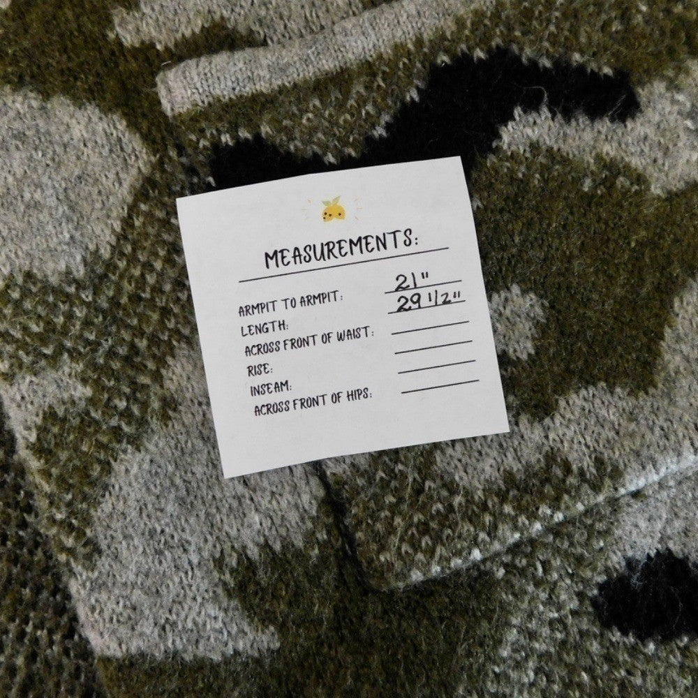 ANTHROPOLOGIE Vero Camo Cardigan Sweater Camouflage Pockets Gorpcore X-Small