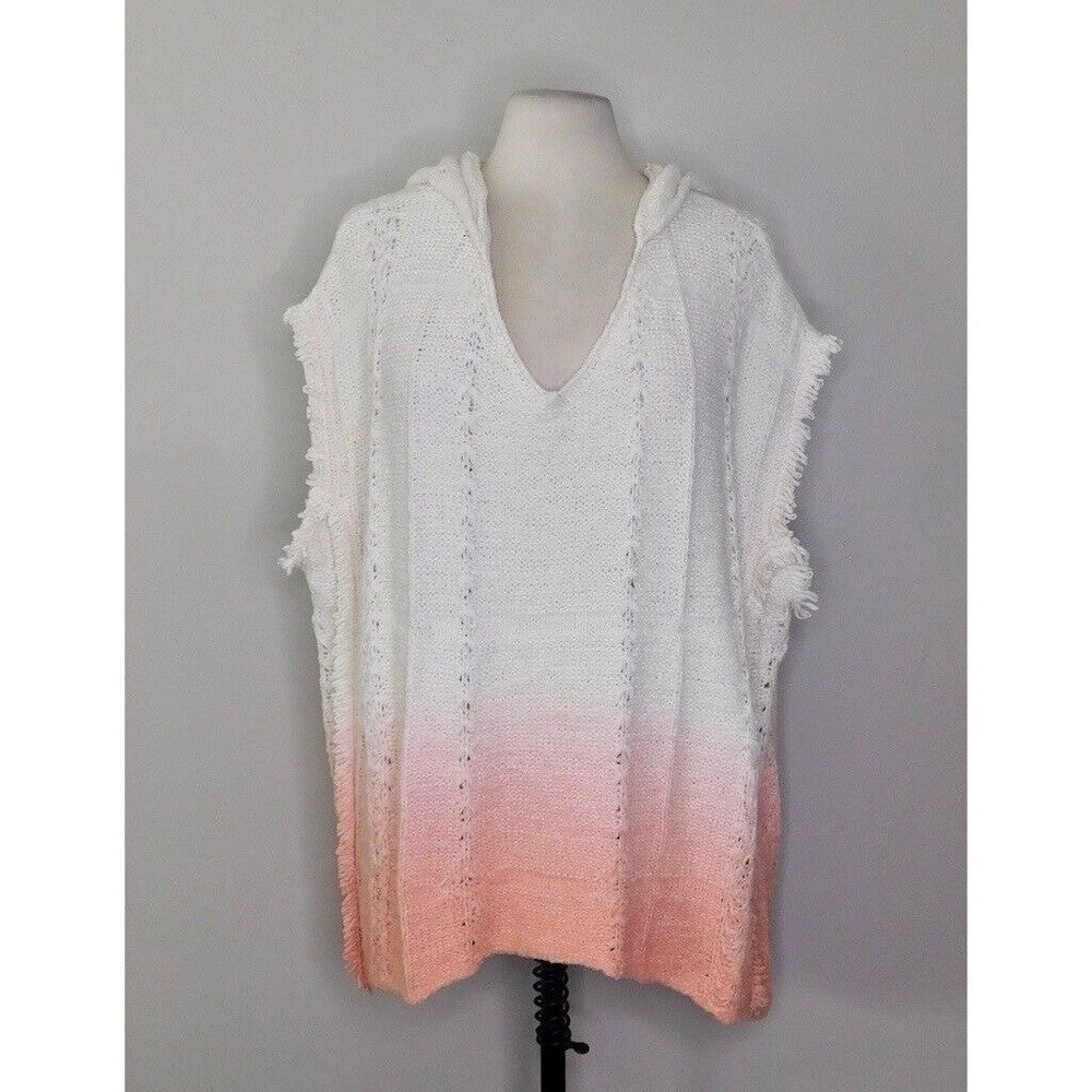 NWT!! Anthropologie MOTH Ombre Fringed Beachside Hoodie Sweater Medium Large