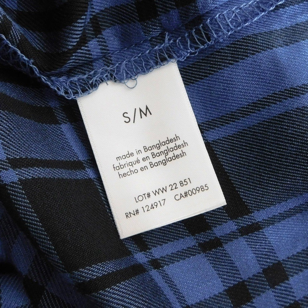 NWT!! WEWOREWHAT Boyfriend Shirt Plaid Navy Blue Collared Oversized Small Medium