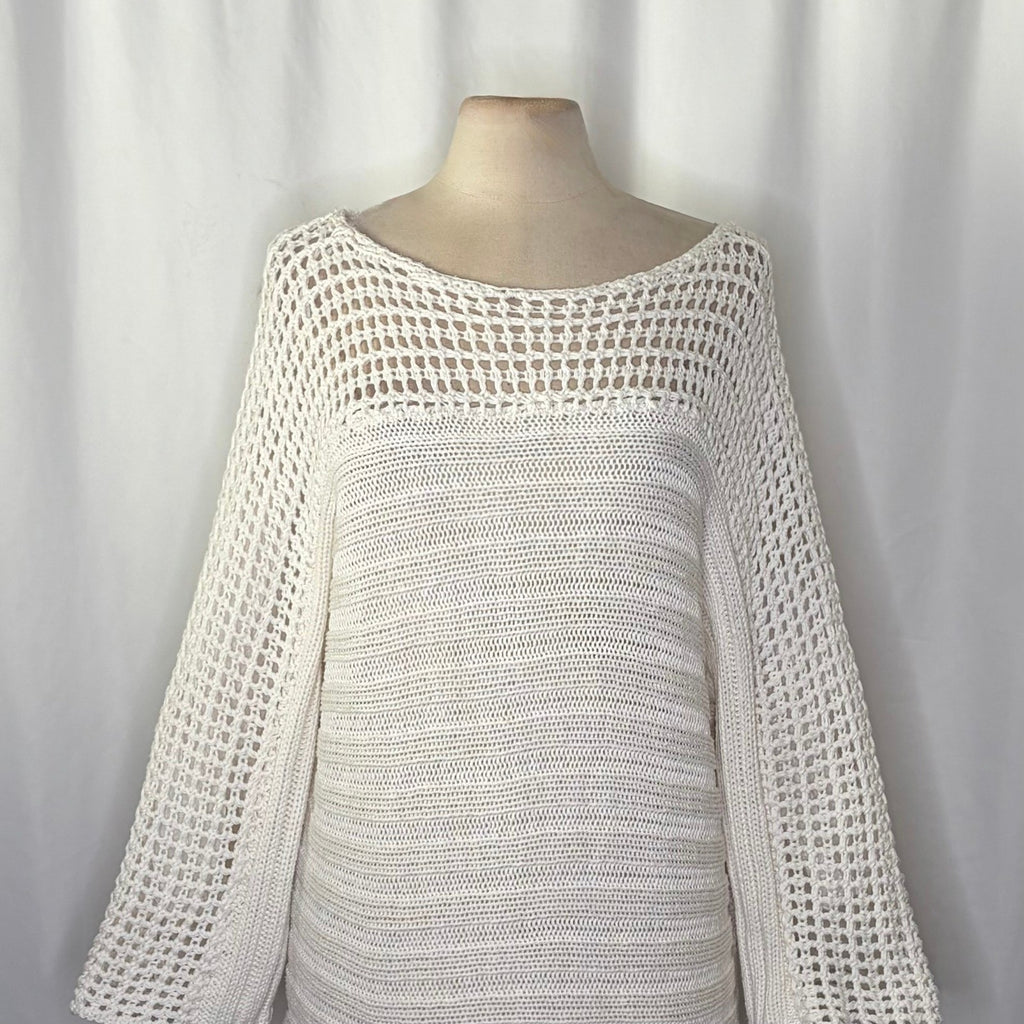 Anthropologie MOTH Chatwin Sweater Bateau Boat Neck Coastal Pullover Knit Large