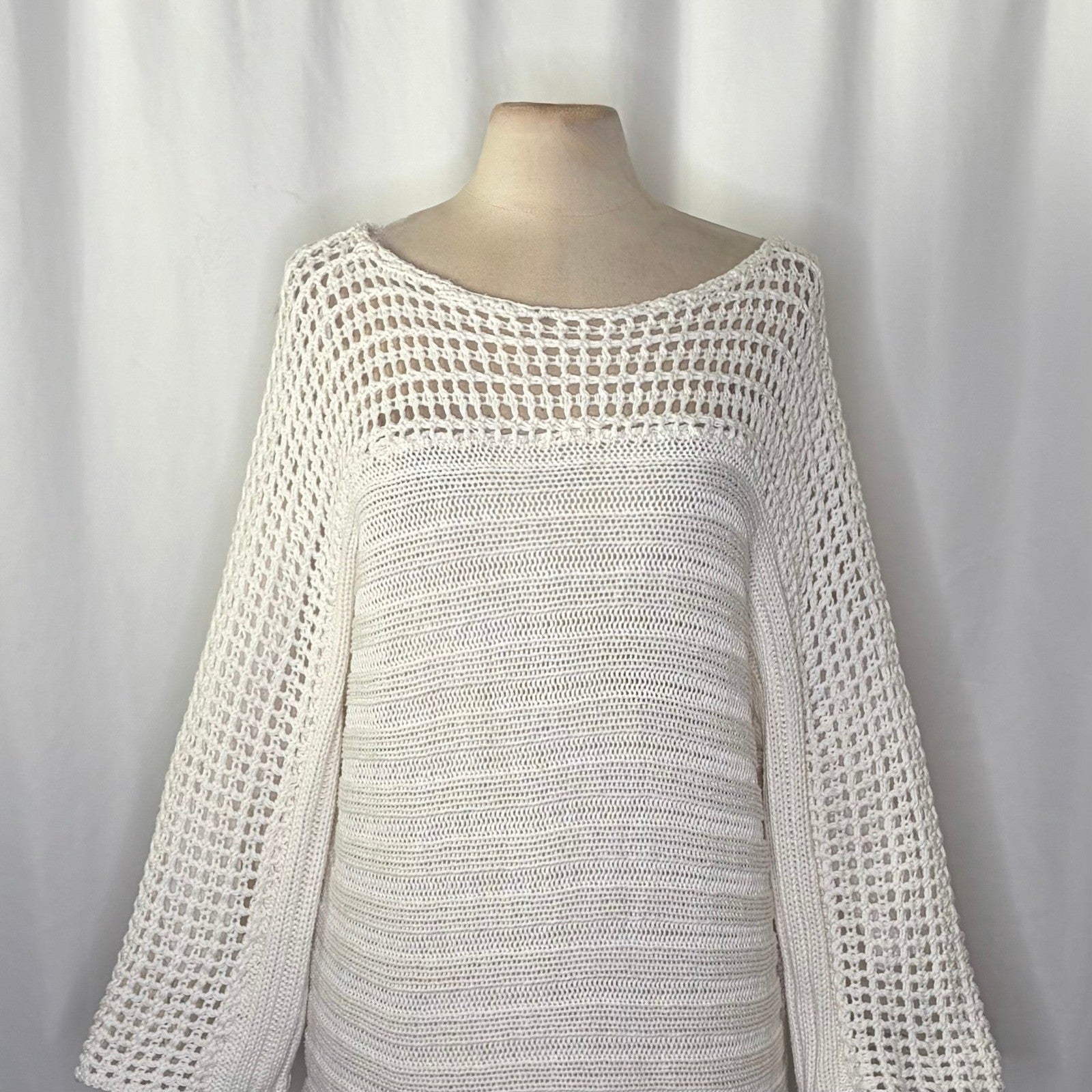 Anthropologie MOTH Chatwin Sweater Bateau Boat Neck Coastal Pullover Knit Large