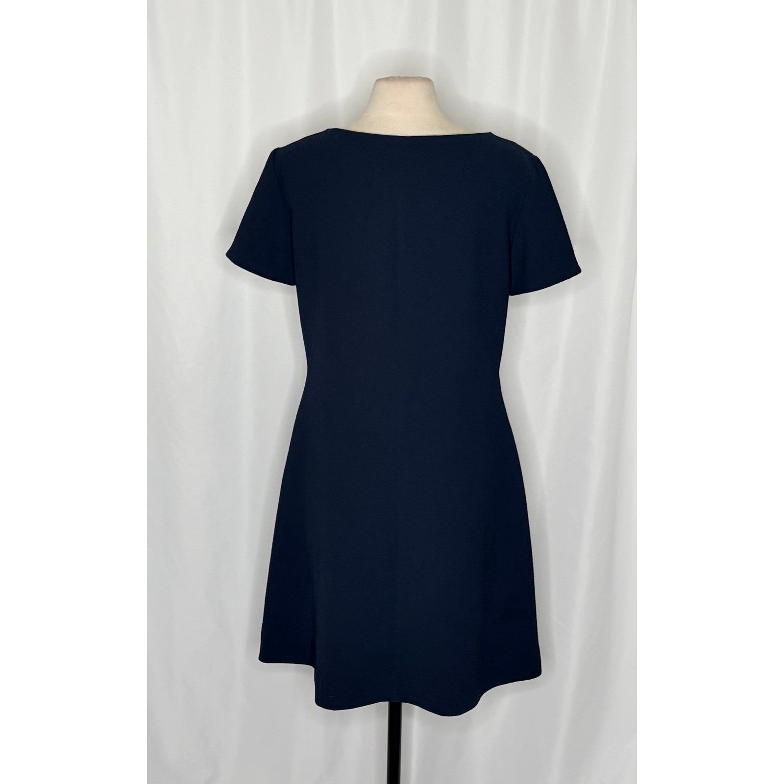 MM LAFLEUR The Eliza Dress Staccato Galaxy Blue Navy Short Sleeves Retro Medium