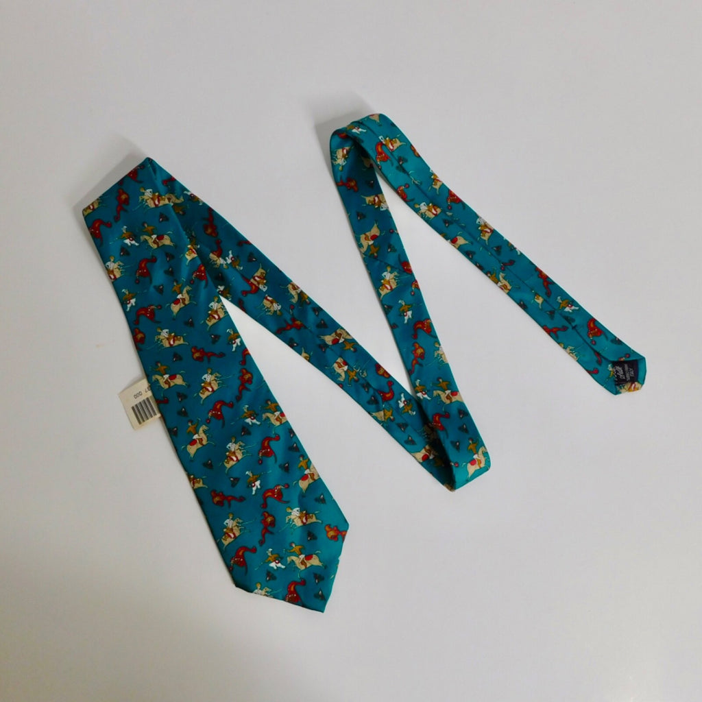NWT!! Vintage SHEAF & CABER Men's Italian Silk Necktie Neck Tie Warriors Horses