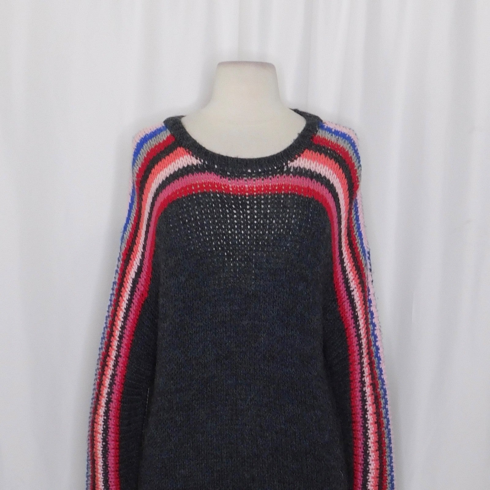 XIRENA Teton Aprés Ski Sweater Alpaca Gray Colorful Stripes Sporty Apres X-Small