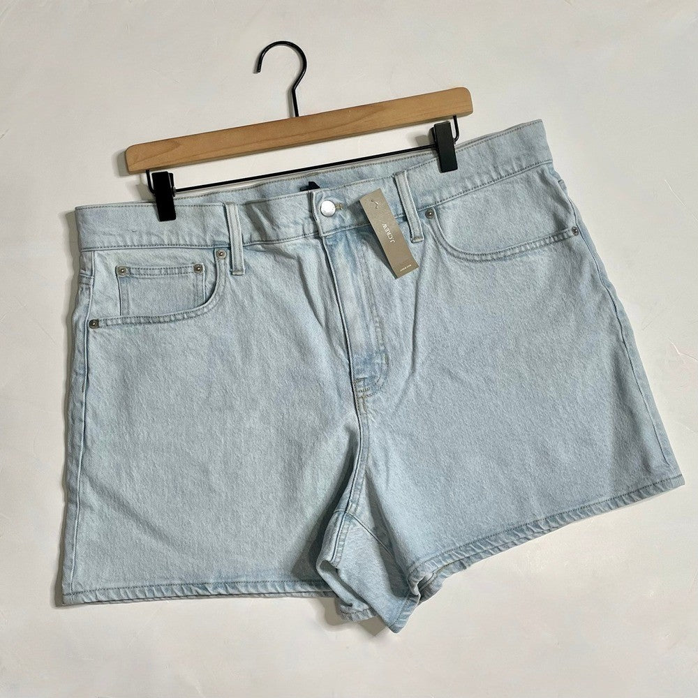 NWT!! J. CREW High Rise Denim Shorts Montauk Wash Pockets Preppy Size 33