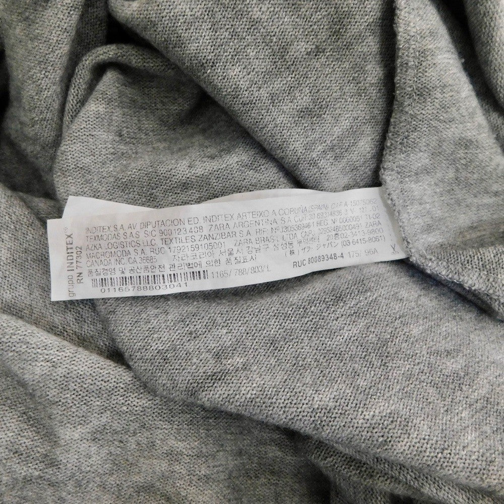 ZARA Heathered Gray Cinched Sweater V Neck Pullover Cinchable Cinched Top Large