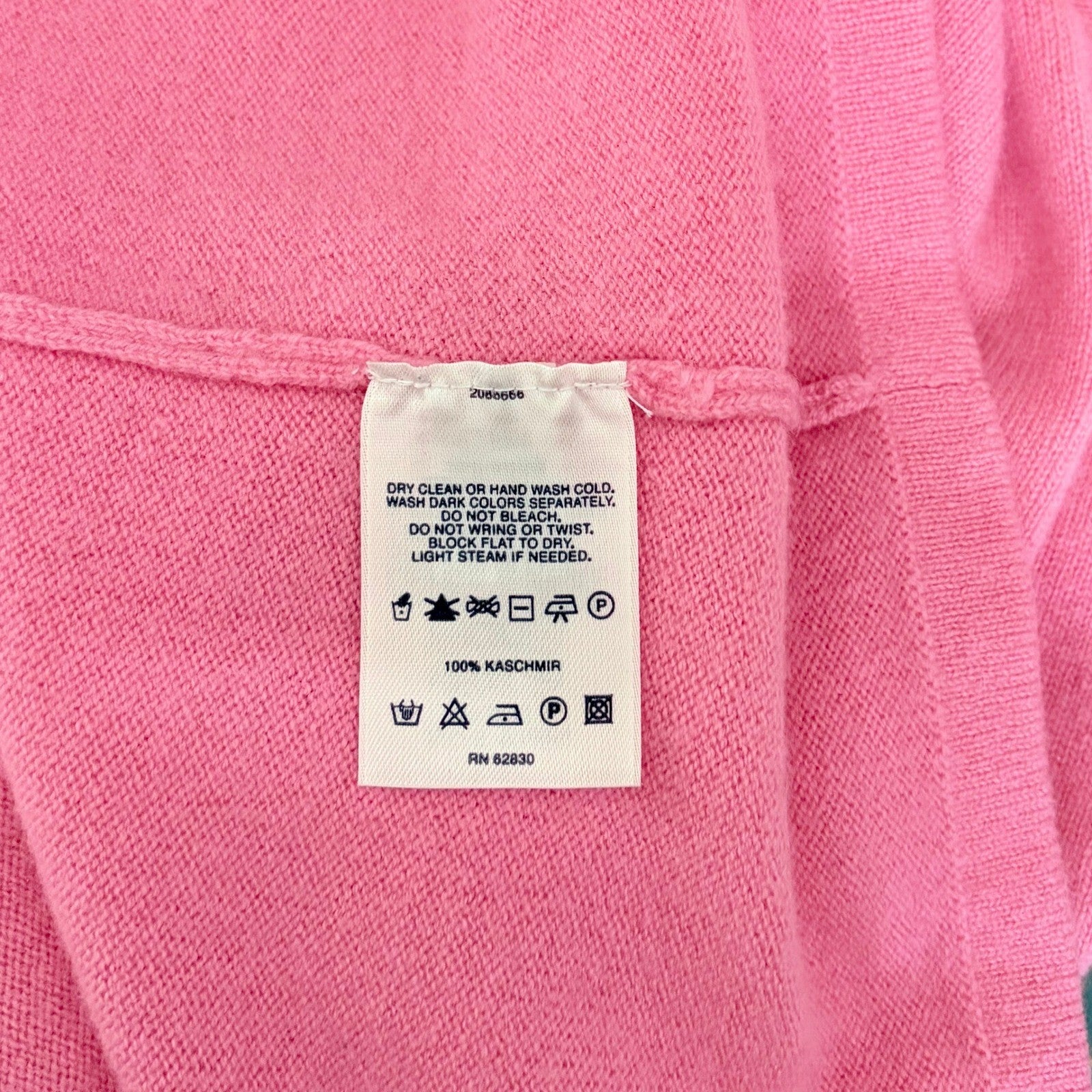 LANDS' END Pink Cashmere Pullover Sweater Solid Knitwear Preppy Barbie Large