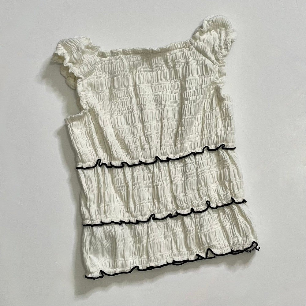NWT!! Girl's J. CREW Crewcuts Smocked Lettuce-Edge Tank Crinkled Jersey Size 5