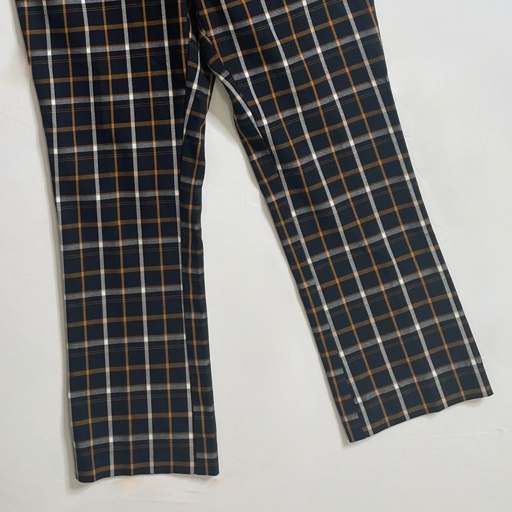 NWT!! ANTHROPOLOGIE The Essential Plaid Pants Black Orange Academia Preppy 10