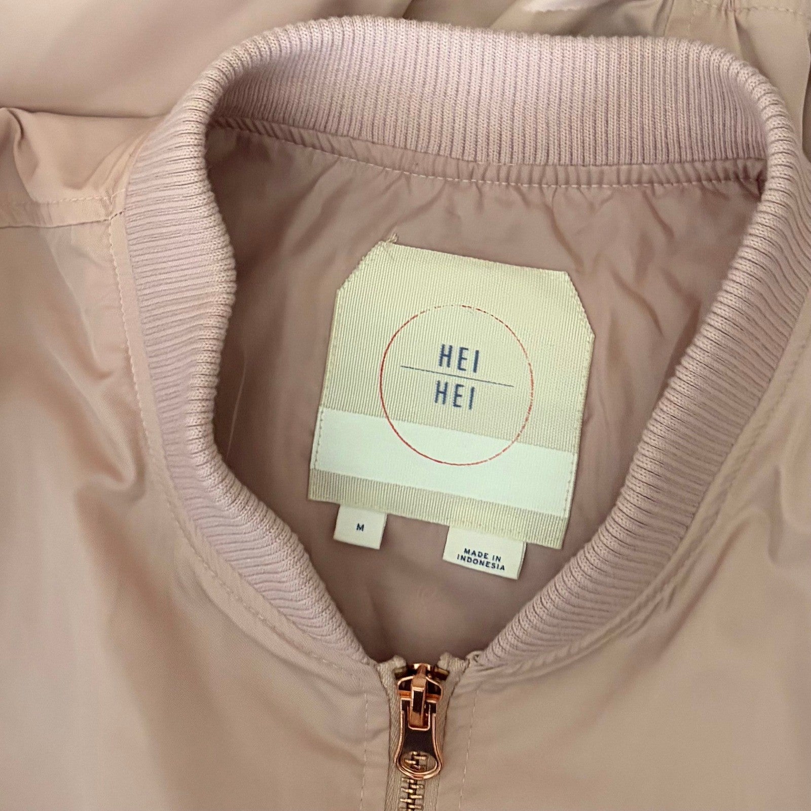 Anthropologie HEI HEI Journey Bomber Jacket Solid Light Pink Sporty Medium