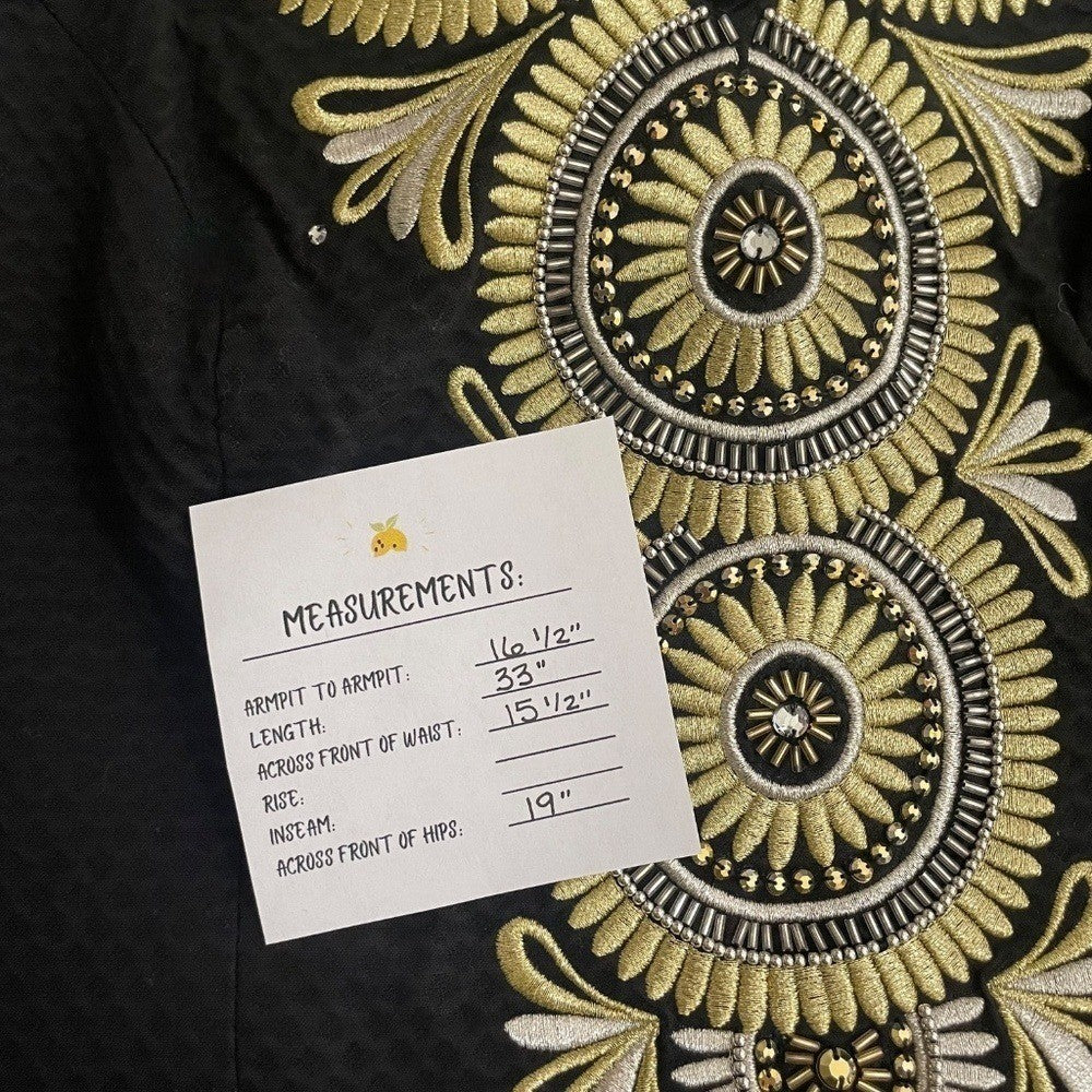 NWT!! LILLY PULITZER Gabby Shift Dress Black Embellished Embroidered Beaded 4