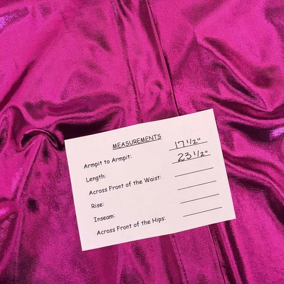 By ANTHROPOLOGIE Magenta Pink Shimmer Shine Lamé Buttondown Top Blouse X-Small