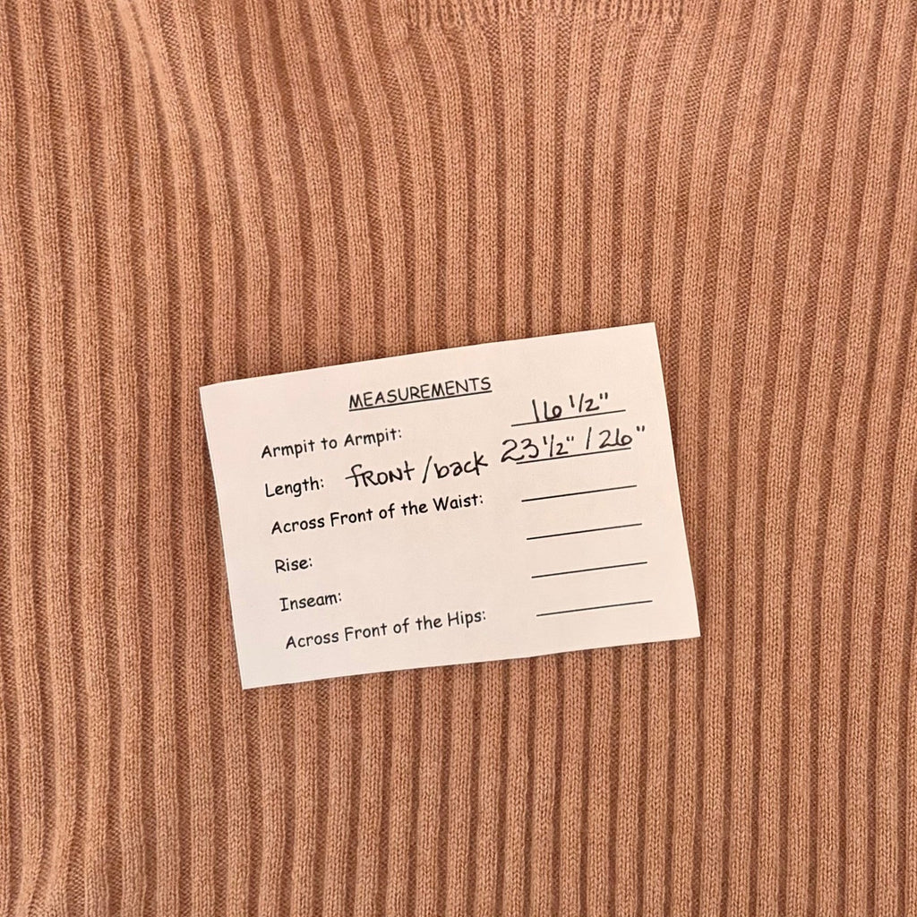 EILEEN FISHER Rose 100% Cashmere Ribbed Knit Jumper Sweater V-Neck Small Petite