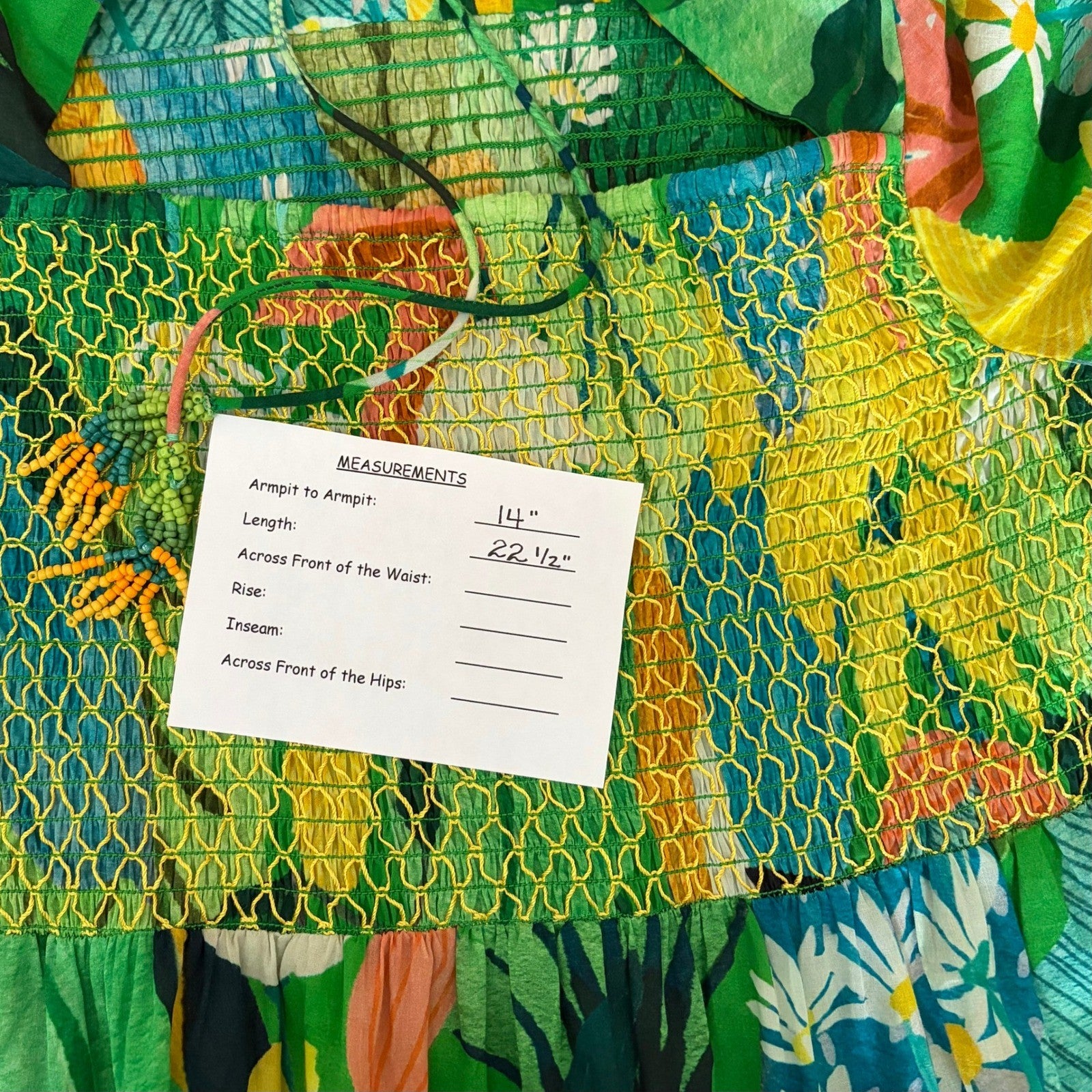 NEW!! FARM RIO Vintage Toucans Smocked Peplum Top Blouse Tropical Small