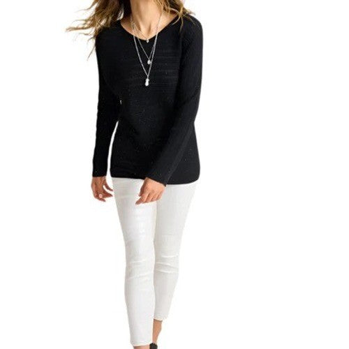 NWT!! TOMMY BAHAMA Jewel Bay Black Sequin V Neck Sweater Pullover Knit Large